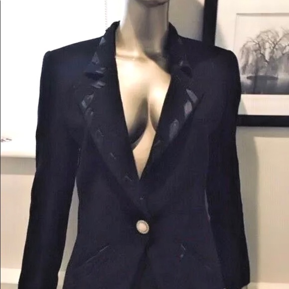 Vintage VALENTINO Classic Black Skirt Suit 8/10 - Picture 9 of 11